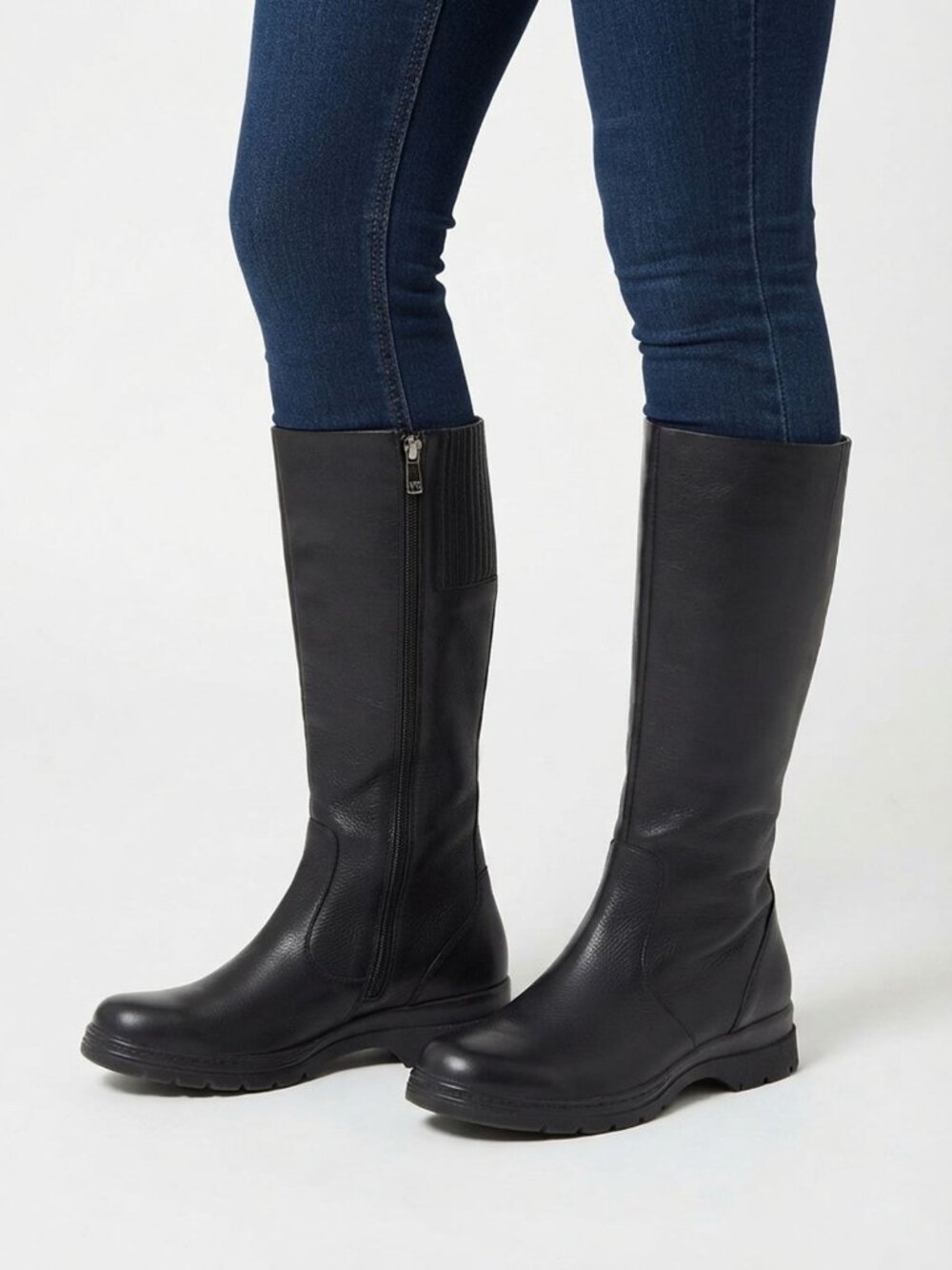 Hush Puppies Waterproof Black Leather Tall Riding Boots Lined Cold Weather Sz 10